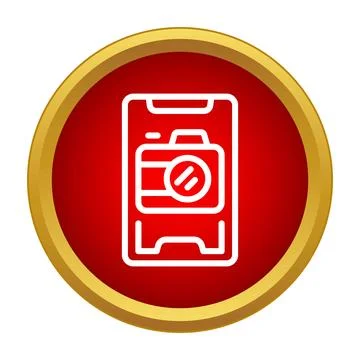Smartphone with camera app icon in red circle Stock Illustration
