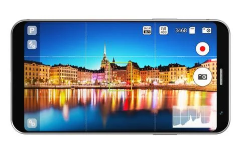 Smartphone with camera app Stock Illustration