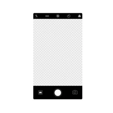 Smartphone camera app screen interface background. Vector viewfinder display イラスト素材