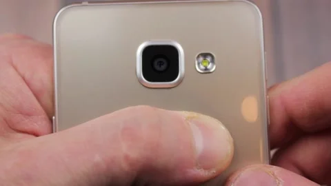 Smartphone camera. Camera on the phone close-up. Camera eye on a smartphone. Stock Footage 171761208