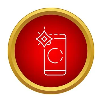 Smartphone with camera flash icon on screen Stock Illustration