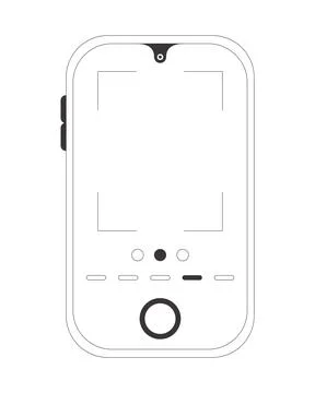 Smartphone camera focus interface 2D line object Illustrazione stock
