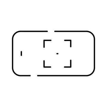 Smartphone camera focusing screen interface outline icon Illustrazione stock