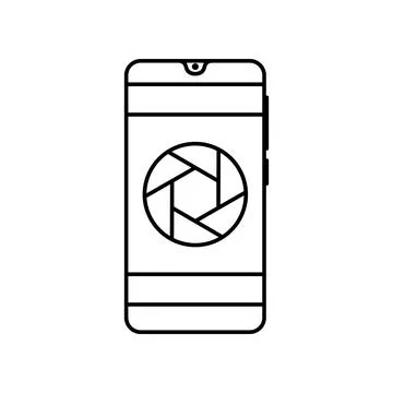 Smartphone camera icon. Simple line, outline vector of touch phone icons for ui Stock Illustration