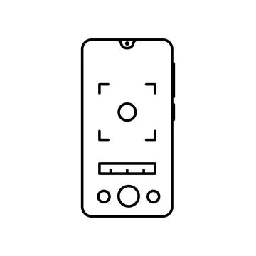 Smartphone camera icon. Simple line, outline vector of touch phone icons for ui Illustrazione stock