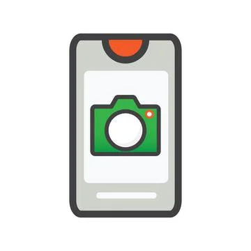 Smartphone with camera illustration. Stock Illustration