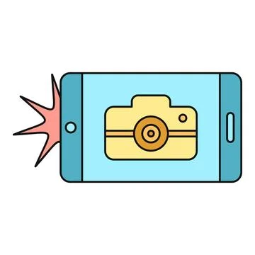 Smartphone with camera interface flashing on screen Stock Illustration