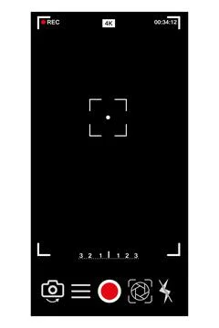 Smartphone camera interface. Video and photo recording of mobile applications Stock Illustration