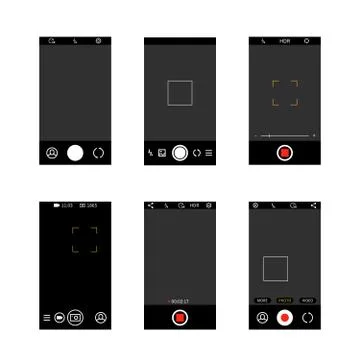Smartphone camera screen interface. Modern social media mobile application ui イラスト素材