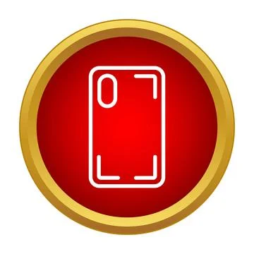 Smartphone camera user interface icon on red background Stock Illustration