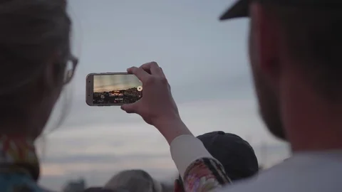 Smartphone Candid Photo iPhone Camera Photography in Hands View Stock Footage 107527130