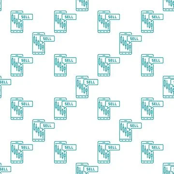Smartphone with Candlestick Chart vector price movements seamless pattern i.. Stock Illustration
