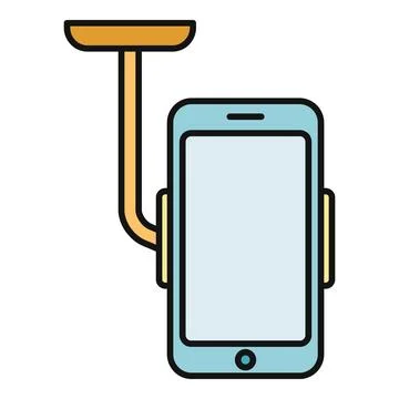 Smartphone in car mount icon for navigation app Stock Illustration