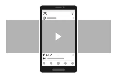 Smartphone with carousel interface post on social network Stock Illustration