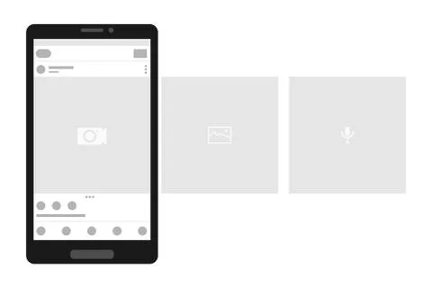 Smartphone with carousel interface post on social network Stock Illustration