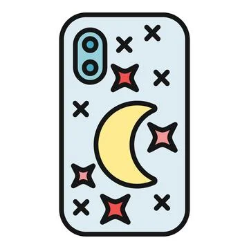 Smartphone case with celestial moon and stars design Ilustração Stock