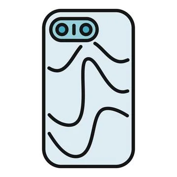 Smartphone case featuring abstract wavy line pattern design Stock Illustration