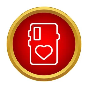 Smartphone case featuring a red heart icon design Stock Illustration