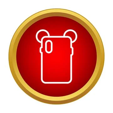 Smartphone case icon with mouse ears design Stock Illustration