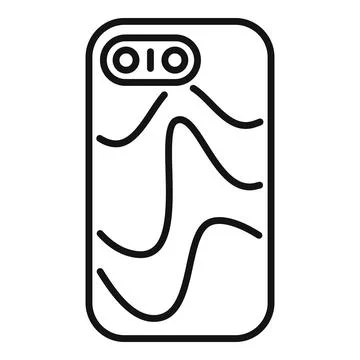 Smartphone case minimalist icon featuring wavy lines design Stock Illustration