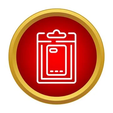 Smartphone case packaging flat outline icon design Stock Illustration