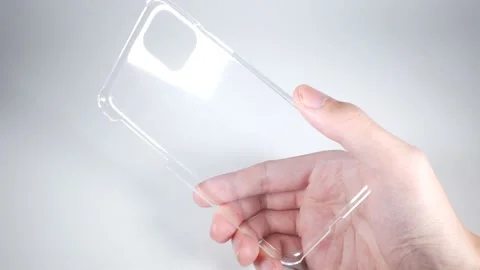 Smartphone case plastic transparent Stock Footage 147472612