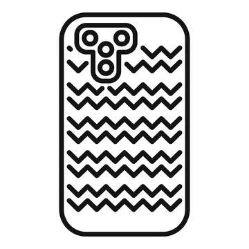 Smartphone case showing camera lens featuring zig zag pattern Illustrazione stock