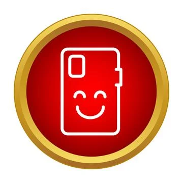 Smartphone case with smiley face icon illustration Stock Illustration