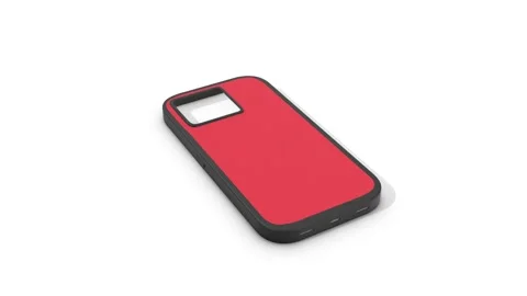 Smartphone Case on a White Floor. Mobile Cover 3D Animation. 4K Stock Footage 309871195