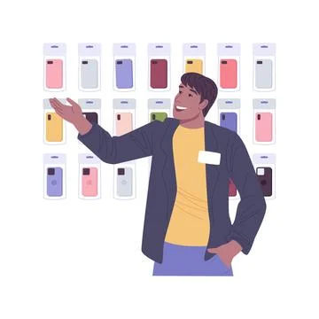 Smartphone cases isolated cartoon vector illustrations. Ilustración de archivo