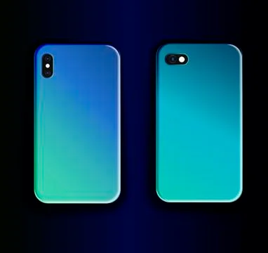 Smartphone Cases - Stylish Vector Design in Blue Metallic Stock Illustration