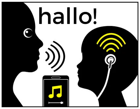 Smartphone causes hearing loss Illustrazione stock