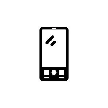 Smartphone, Cell Phone Solid Flat Vector Icon Isolated on White Background Illustrazione stock