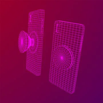 Smartphone Cellphone Pop Socket Holder Illustrazione stock