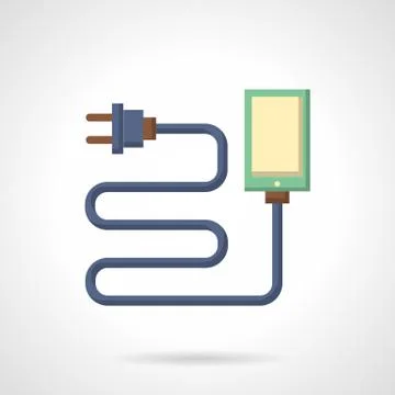 Smartphone charge flat color design vector icon Illustrazione stock