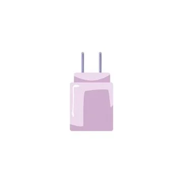 Smartphone charger adapter for electric socket, vector illustration isolated. Stock Illustration