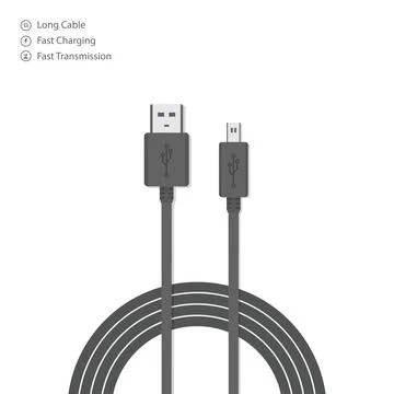 Smartphone charger cable Stock Illustration