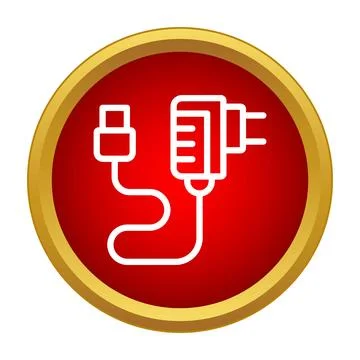 Smartphone charger icon with usb cable and adapter Stock Illustration