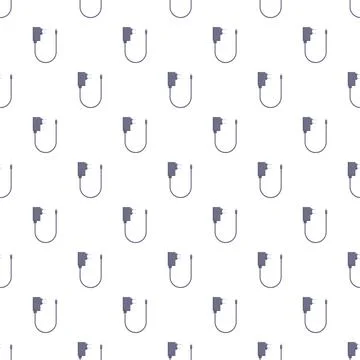 Smartphone charger power adapter cable seamless pattern Illustrazione stock