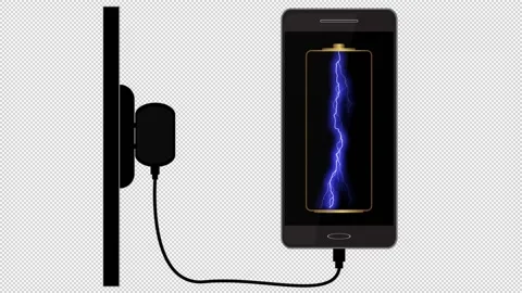 Smartphone charging. Animation on a empty background. Stock Footage 152044606