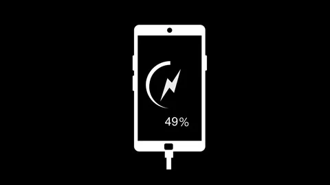 Smartphone Charging Animation with Minimal Battery Level Progress Indicator Stock Footage 337007115