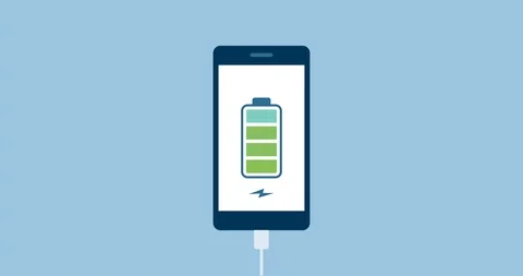 Smartphone charging battery Stock Footage 118090556