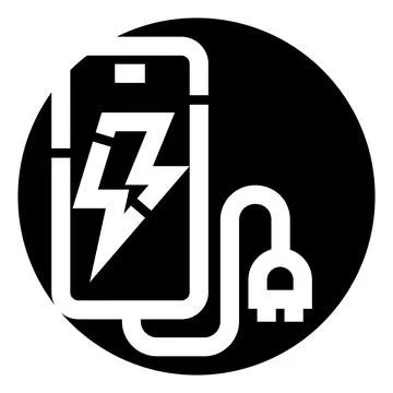 Smartphone charging battery with lightning bolt icon Stock Illustration