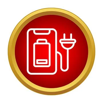 Smartphone charging battery with power plug icon Stock Illustration