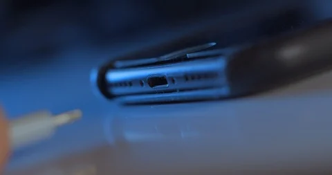Smartphone charging connection power in 4K Stock Footage 97090178
