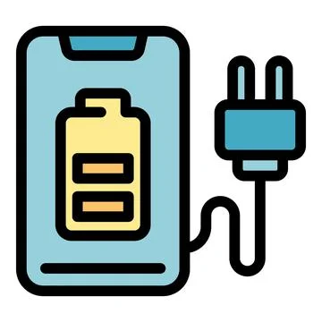 Smartphone charging icon vector flat Stock Illustration
