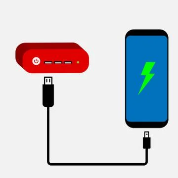Smartphone charging Stock Illustration