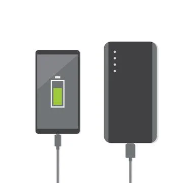 Smartphone charging Stock Illustration