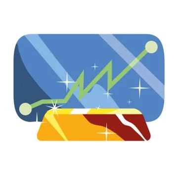 Smartphone chart arrow Stock Illustration