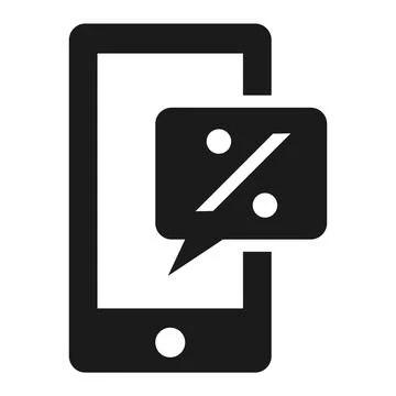 Smartphone chart percent icon, simple style Stock Illustration